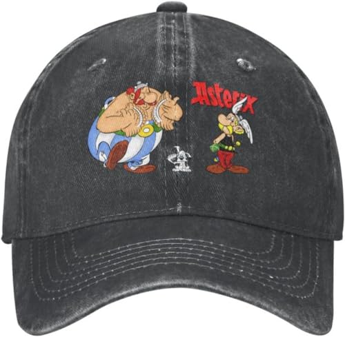Baseballkappe Snapback Sonnenhut Asterix-Baumwoll-Baseballkappe und Obelix für Männer und Frauen individuell verstellbare Beanie-Mütze Papa-Mütze Hip-Hop Geburtstagsgeschenk für Männer und Frauen von BDJYHACP