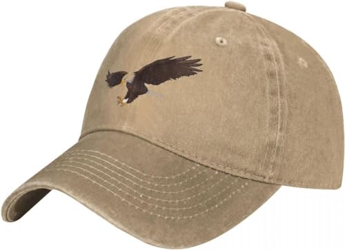 Baseballkappe Snapback Sonnenhut Damen Weißkopfseeadler gewaschene Baseballkappe Jagd Streetwear Trucker-Mütze Angeln Aufdruck Snapback-Kappe Frühling Geburtstag Geschenk für Männer und Frauen von BDJYHACP