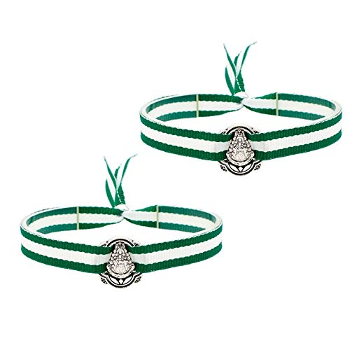 BDM Armband für Männer und Frauen aus andalusischem Stoff mit der Medaille der Virgen del Rocío und der Flagge Andalusiens. Packen Sie 2 Einheiten von BDM