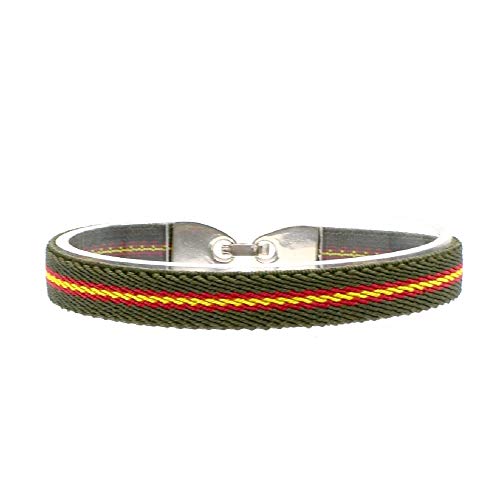 BDM Armband für Männer und Frauen aus grünem Guardia Civil-Stoff mit der Flagge Spaniens, elastisch. Messung 18-20 cm. von BDM