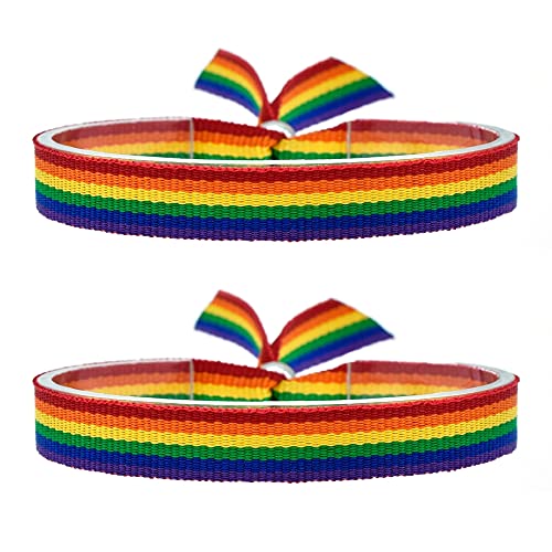 BDM Stoffarmband mit der LGTBI-Flagge, verstellbar für Männer und Frauen. 10 mm breit. von BDM