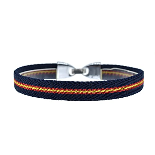 BDM Armband der spanischen Flagge für Herren aus Stoff mit marineblauem Hintergrund. Messung 15-17 cm. von BDM