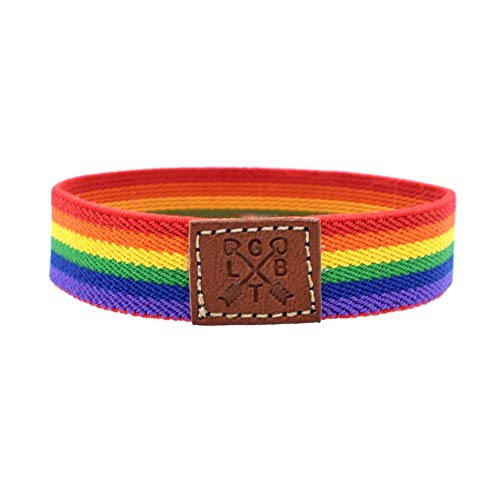 BDM Herren-Armband oder Damen mit Flagge von Gay, LGTBI, Bisexuell, Lesben und Transgender Stolz. Dehnbar zum Verschenken, Freundschaftsarmband., One Size, Stof von BDM