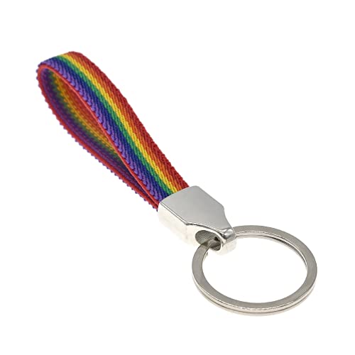 BDM LGTB-Flaggen-Stoff-Schlüsselanhänger, Regenbogenfaden-Flaggen-Schlüsselhalter, Ring mit Pride-Flagge, Original-Accessoire. von BDM