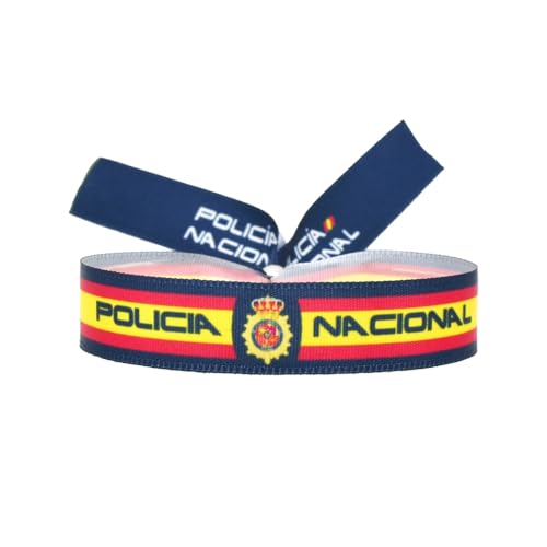 BDM Nationales Polizei-Armband CNP, spanische Polizeikommissarin, Wappen und spanische Flagge, Band für Damen und Herren. von BDM