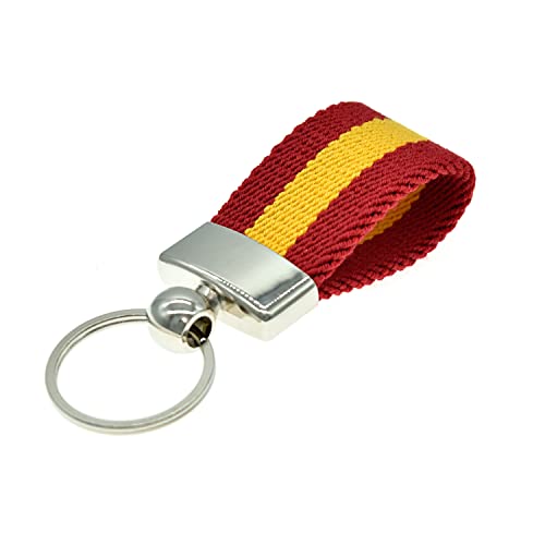 Schlüsselanhänger aus Stoff mit spanischer Flagge – ideal zum Personalisieren von Schlüsseln, Auto, Handtasche, Geldbörse, Unisex-Zubehör für Damen und Herren, spanischer Stolz, Modell 1 von BDM