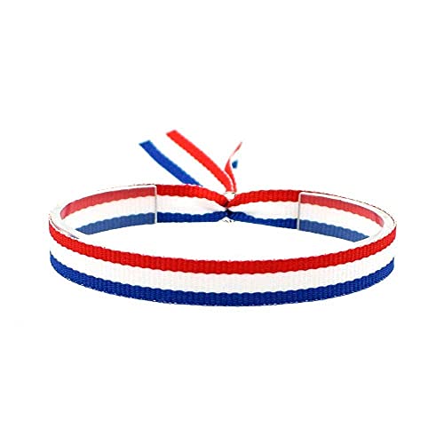 BDM Stoffarmband für Männer und Frauen mit der Flagge von Frankreich, rot, weiß und blau, ideal für Fußball. von BDM