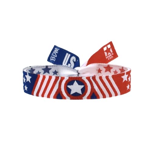 BDM US-Armband, USA, USA, Unabhängigkeitsflagge, amerikanischer Armreif, patriotische Party, für Damen und Herren, verstellbar. von BDM