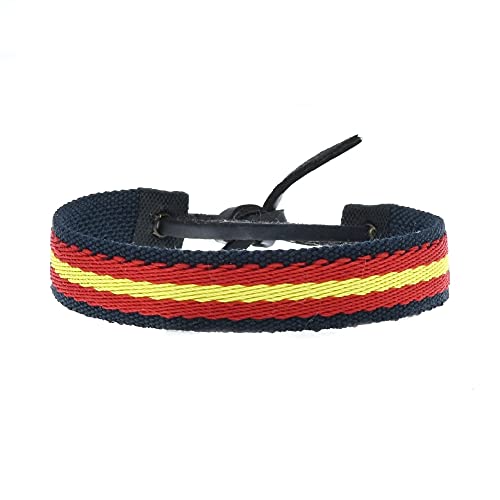 BDM Verstellbares Unisex-Stoffarmband mit spanischer Flagge. Spanisches Patrioten-Accessoire, Männer oder Frauen von BDM