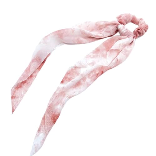Druck Scrunchie Pferdeschwanzhalter Elastisches Haarband für Frauen Rosa Rottöne Elastisches Band Mode Haarschmuck von BDM