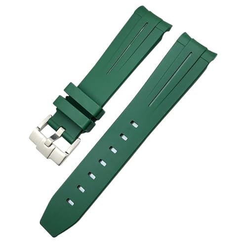 BDNJN 20 mm Silikon-Gummi-Armband für Omega Rolex Submariner GMT Seamaster Speedmaster Moon Watch, buntes wasserdichtes Armband(Green) von BDNJN