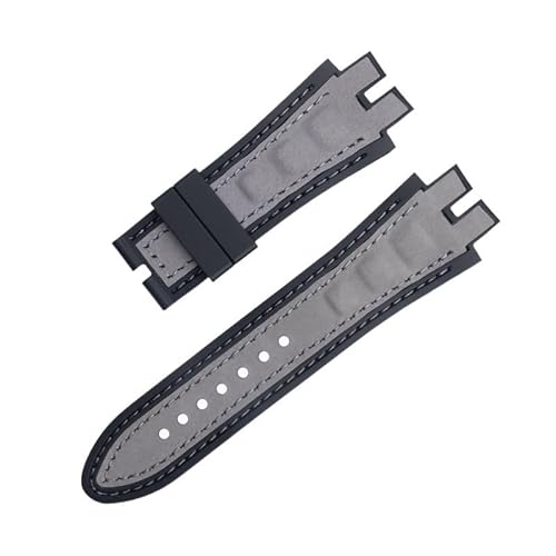 BDNJN Für EXCALIBUR Serie 28mm Nubukleder Gürtel Silikon Uhrenarmband Zubehör Passend für Roger Dubuis Armband(Gray 4) von BDNJN