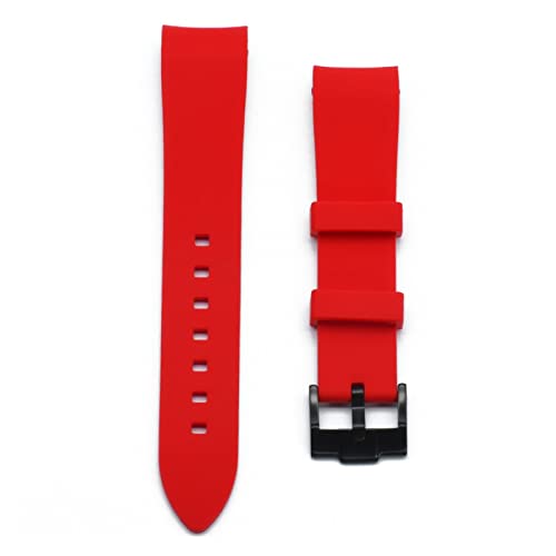 BDPRZGHGL 20 mm 22 mm weich wasserdichtes Silikon Gummi wilde schwarz/rot/orange/blau w -Band mit silber/schwarzer Schnalle für w von BDPRZGHGL