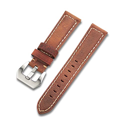 BDPRZGHGL 20mm 22 mm 24 mm W -Bänder W Straps Lederbänder schwarz braune rote Männer Stahlschnallen Accessoires Ersetzen von BDPRZGHGL