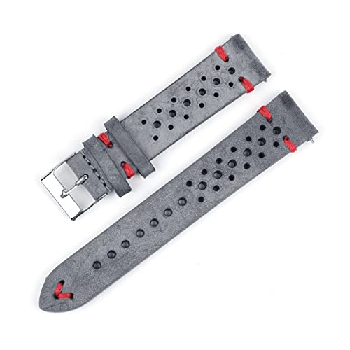 BDPRZGHGL Leder handgefertigt porous W Riemen atmungsaktives Öl Wachs W Band 18mm 20 mm 22 mm 24 mm Männer Handgelenk W Gurt von BDPRZGHGL