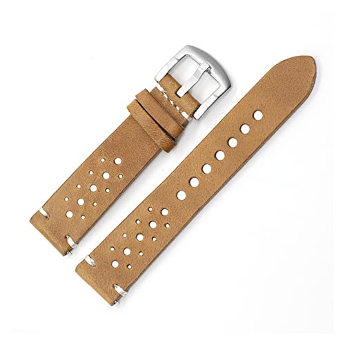 BDPRZGHGL Leder w Band schwarz brauner Kaffeefarbe Rallye W Riemen Ersatzwetten 18mm 20mm 22 mm von BDPRZGHGL