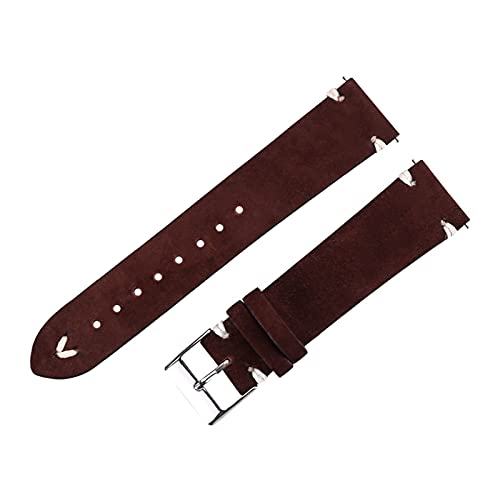 BDPRZGHGL Mattes Leder-W-Bandgurt 20mm 21 mm grüner dunkelbraunes Leder mit weiche handgefertigte Handgelenksbänder für w von BDPRZGHGL