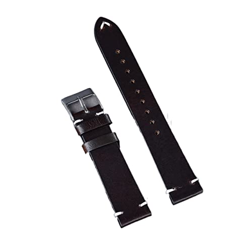 BDPRZGHGL Ölwachs Lederriemen 20mm 22mm Vintage W Band Schwarz blau braun grüner Kaffee handgefertigtes Lebbandzubehör von BDPRZGHGL