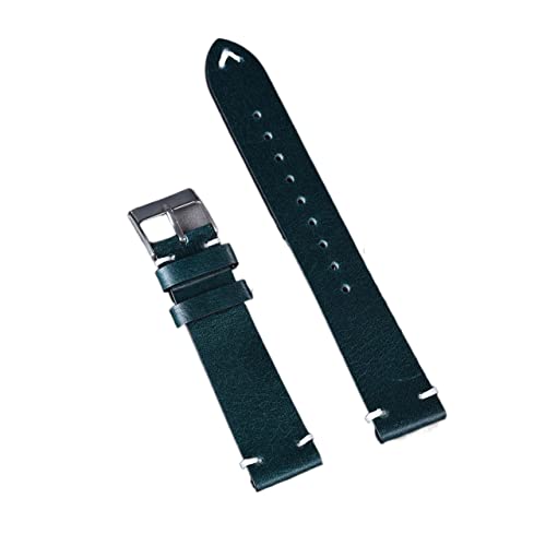 BDPRZGHGL Ölwachs Lederriemen 20mm 22mm Vintage W Band Schwarz blau braun grüner Kaffee handgefertigtes Lebbandzubehör von BDPRZGHGL