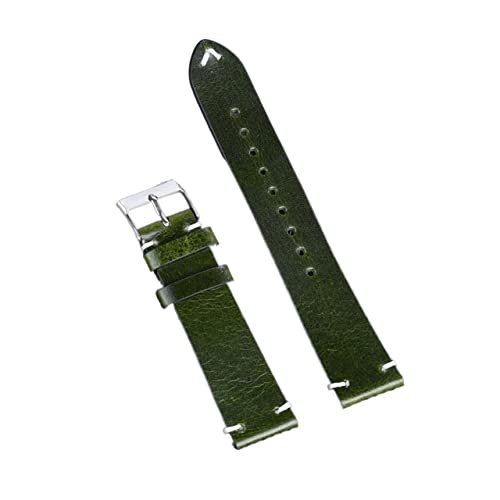 BDPRZGHGL Ölwachs Lederriemen 20mm 22mm Vintage W Band Schwarz blau braun grüner Kaffee handgefertigtes Lebbandzubehör von BDPRZGHGL