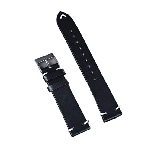 BDPRZGHGL Ölwachs Lederriemen 20mm 22mm Vintage W Band Schwarz blau braun grüner Kaffee handgefertigtes Lebbandzubehör von BDPRZGHGL