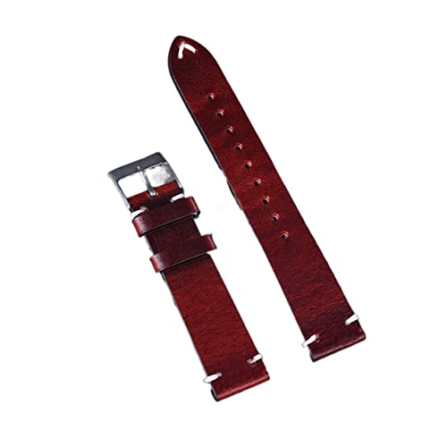 BDPRZGHGL Ölwachs Lederriemen 20mm 22mm Vintage W Band Schwarz blau braun grüner Kaffee handgefertigtes Lebbandzubehör von BDPRZGHGL