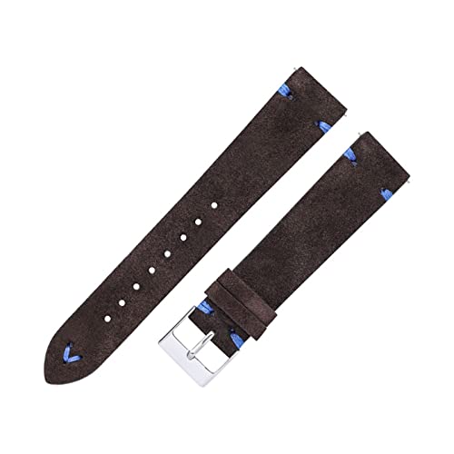BDPRZGHGL W Straps 18mm 20 mm Handgenähte Beige grüne blaue Leder -W -Bänder für Mann Frau Schnellveröffentlichung w von BDPRZGHGL