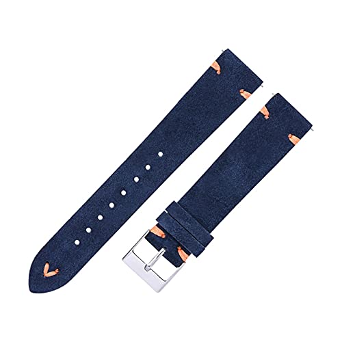 BDPRZGHGL W Straps 18mm 20 mm Handgenähte Beige grüne blaue Leder -W -Bänder für Mann Frau Schnellveröffentlichung w von BDPRZGHGL