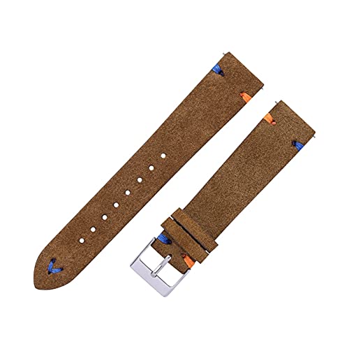 BDPRZGHGL W Straps 18mm 20 mm Handgenähte Beige grüne blaue Leder -W -Bänder für Mann Frau Schnellveröffentlichung w von BDPRZGHGL