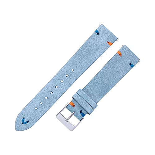 BDPRZGHGL W Straps 18mm 20 mm Handgenähte Beige grüne blaue Leder -W -Bänder für Mann Frau Schnellveröffentlichung w von BDPRZGHGL
