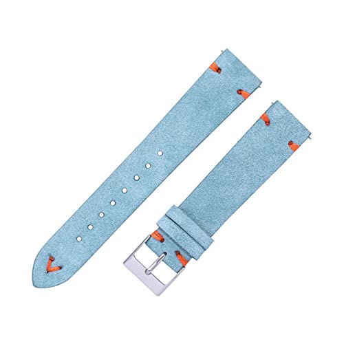 BDPRZGHGL W Straps 18mm 20 mm Handgenähte Beige grüne blaue Leder -W -Bänder für Mann Frau Schnellveröffentlichung w von BDPRZGHGL