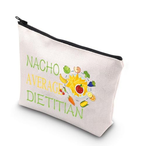 BDPWSS Dietitian Gifts Registered Dietitian Gifts Nutritionist Gift Nacho Average Diätitian Make-up Bag Cinco De Mayo Geschenk, Nacho Dietitier, Wasserdicht von BDPWSS