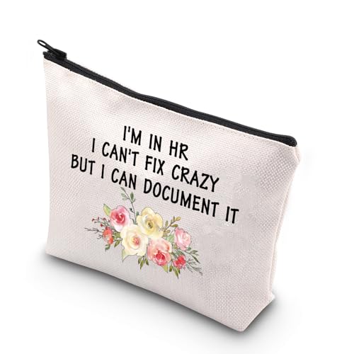 BDPWSS HR Make-up-Tasche Human Resources Geschenk HR Director Gift I'm In HR I Can't Fix Crazy But I Can Document It Zipper Pouch For HR Manager Director, in HZ Crazy, Modisch von BDPWSS