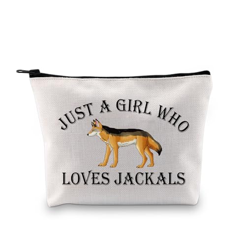 BDPWSS Jackal Gifts Makeup-Tasche mit Aufschrift "Just a Girl Who Loves Jackals", Liebt Schakale Tasche, modisch von BDPWSS