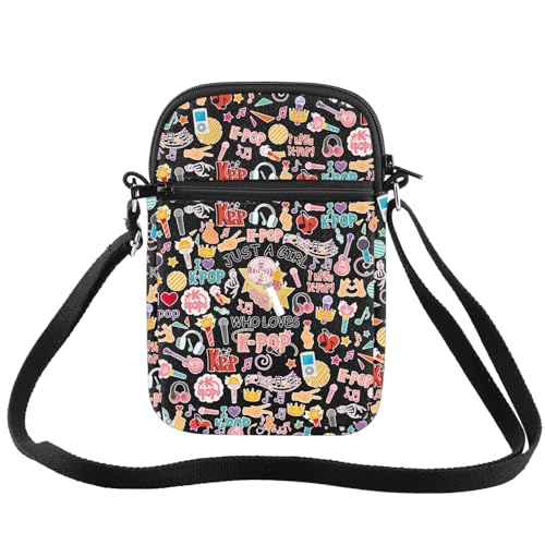 BDPWSS K-Pop Crossbody Bag K-Pop Sänger Merchandise Just A Gi-rl Who Loves K-Pop Geschenk für K-Pop Music Fan K-Pop Team Geschenk, Loves K-Pop Cgbl von BDPWSS