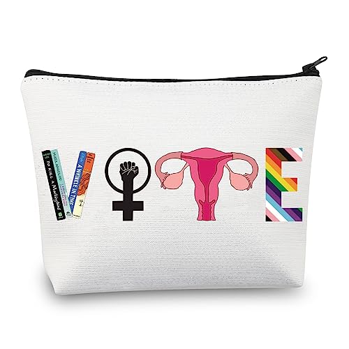 BDPWSS LGTBQ Make-up-Tasche, für Frauen, mit Abstimmung, verboten Bücher, reproduktive Rechte, BLM, politischer Aktivismus, Geschenk, Abstimmung, Wasserdicht von BDPWSS