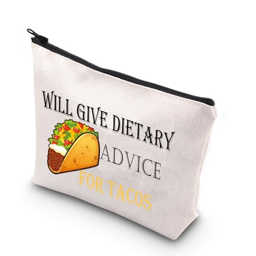 BDPWSS Lustiges Diätitian-Geschenk, registriert, Ernährungswissenschaft, Geschenk für Tacos, Make-up-Tasche, Diätetische Beratung Taco, Wasserdicht von BDPWSS