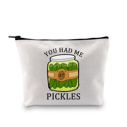 BDPWSS Lustiges Geschenk für Gurkenliebhaber, "You Had Me At Pickles", Make-up-Tasche für Frauen, Essensliebhaber, Tasche mit Gurken, modisch von BDPWSS