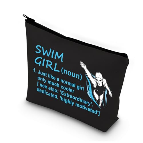 BDPWSS Make-up-Tasche für Schwimmliebhaber, Geschenk, Schwimm-Team-Geschenk, nur für Mädchen, Kühler, Kosmetiktasche, Swim Girl Defin BL, Wasserfest von BDPWSS