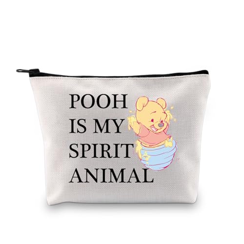 BDPWSS Pooh Bear Geschenktasche für Frauen, Puuh Bär Cartoon-Charakter, Make-up-Tasche, Pooh Is My Spirit, Tier, Honigbär, Merchandise, Spirit Animal Bear Bag, modisch von BDPWSS