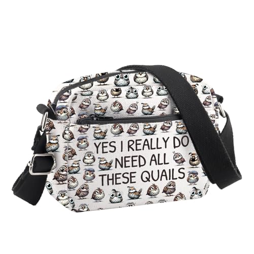 BDPWSS Quails Bird Gift Bird Lover Gift Yes I Really Do Need All These Quails Crossbody Bag Wachtelzüchter Vogelbeobachter Geschenke, Diese Wachteln Cb von BDPWSS