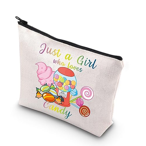 BDPWSS Süßigkeiten-Liebesgeschenk "Just A Girl Who Loves Candy"-Make-up-Tasche, Süßigkeiten-Themen-Geschenk, Lutscher-Liebhaber, Geschenk, Süßigkeiten, Liebhaber-Geschenk, Just Loves Candy, von BDPWSS