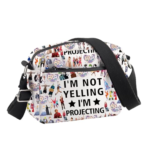 BDPWSS Theater-Umhängetasche, Schauspielerin, Schauspielerin, Geschenk mit der Aufschrift "I'm Not Yelling I'm Projecting", Musikliebhaber, Geschenk, Drama, Theater, Yelling Projecting Cb BDPWSS Theater-Umhängetasche, Schauspielerin, Schauspielerin, Geschenk mit der Aufschrift "I'm Not Yelling I'm Projecting", Musikliebhaber, Geschenk, Drama, Theater, Yelling Projecting Cb von BDPWSS