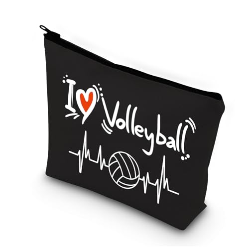 BDPWSS Volleyball-Liebhaber, Make-up-Tasche für Frauen und Mädchen, Volleyballspieler, Geschenk, Volleyball-Team-Geschenk, "I Love Volleyball"-Reisetasche, I love Volleyball BL, Wasserfest von BDPWSS