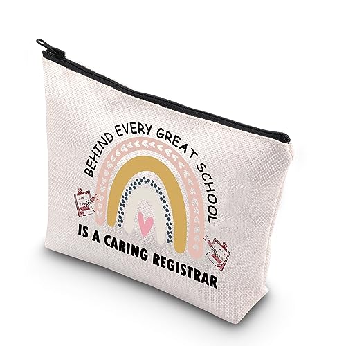 BDWPSS School Registrar Gift Behind Every Great School is a Caring Registrar Makeup Bag School Registrar Appreciation Gift, Schulregistrar, Wasserdicht von BDPWSS