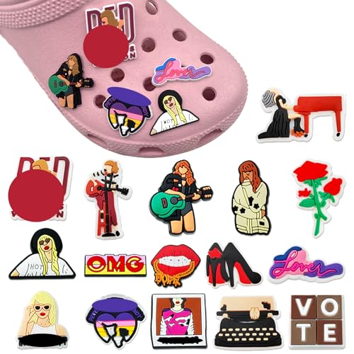 BDSHUNBF 16 Stück Schuh Charm, Schuhanstecker, PVC Schuhdekoration, Schuhanhänger, Shoe Charms, Cartoon Schuh Dekoration, Clog-Dekor für Mädchen und Jungen Kinder Erwachsene von BDSHUNBF