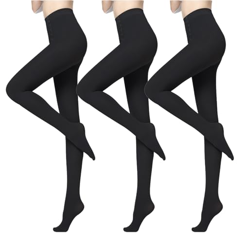 BDSHUNBF 3 Pack 80 DEN Strumpfhose Ultra Transparente Fein-Strumpfhose Matte Optik Bequemer Bund Damen, Strumpfhosen Damen Gefütterte Strumpfhose, Strumpfhosen Für Damen Strumpfhose Damen von BDSHUNBF