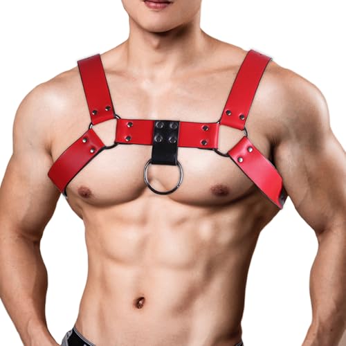 BDSMJOY Harness Männer Leder,Harness Gay Herren Fetisch Rave, Bondage Geschirre Sexy Gay Unterwäsche für Mann,BDSM Set fetiche Kleidung erotische Dessus Reizwäsche für Sex Männer (C) von BDSMJOY