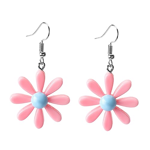1 Paar Gänseblümchen-Ohrringe, Kunstharz-Blumenohrringe, modische baumelnde Ohrringe, Ohrstecker für Frauen und Mädchen von BDUBZ