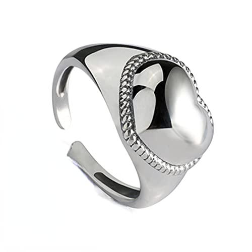 BDUBZ Ringe aus 925er-Sterlingsilber, Liebes-Herz-Ringe, verstellbare Party-Ringe für Damen von BDUBZ